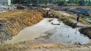 New Project Update By KOMATSU Dozer And Dump Trucks Small Fill the soil Into the water [upl. by Yordan]