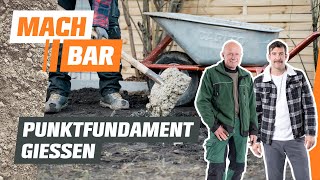 Punktfundament gießen – Einzelfundament für dein Gartenhaus selber bauen  OBI [upl. by Einnij]