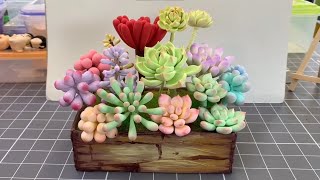 DIY Clay  Assemble Clay Succulent Pots Using Waste Paper Boxes  Clay Tutorial [upl. by Isied923]