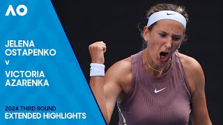 Jelena Ostapenko v Victoria Azarenka Extended Highlights  Australian Open 2024 Third Round [upl. by Euqnom]