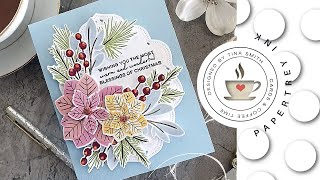 Papertrey Ink  Christmas Bouquet  Christmas Cardmaking with Layered Stamps [upl. by Euv]