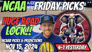 College Basketball Picks Today Friday 11152024  Free NCAAB Picks Predictions amp Sports Betting [upl. by Ythomit]