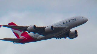 QANTAS Airbus A380 QF93 departs Melbourne Airport for Los Angeles on Monday 4 November 2024 [upl. by Hsatan]