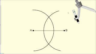 Constructing a Perpendicular Bisector  Geometry [upl. by Silvano]