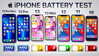 iPhone 13 Pro Max vs 13 Pro  13  13 Mini  12  11  SE  Battery Life DRAIN TEST [upl. by Miles884]