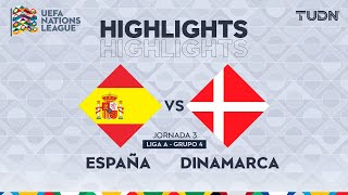 HIGHLIGHTS  España vs Dinamarca  UEFA Nations League 2024  TUDN [upl. by Michaele]