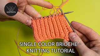 Single Color Brioche Flat  Knitting Tutorial [upl. by Milstone719]