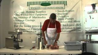 Deboning Meat for Sausage by Curleys Sausage Kitchen [upl. by Llertnov]