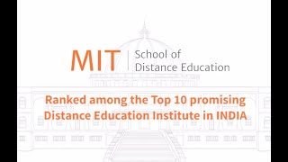 MITSDE Distance Learning Education Courses  MIT Pune [upl. by Fillander]