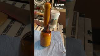 Oil finish on a carvers mallet made from Lignum Vitae wood [upl. by Esther]