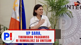 VP Sara tinawanan pagkamiss ni Romualdez sa UniTeam [upl. by Ellmyer]