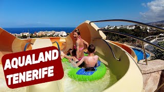 AQUALAND Waterpark In TENERIFE Costa Adeje  ALL SLIDES Plus Full Dolphin Show 🇪🇸 [upl. by Lamraj]