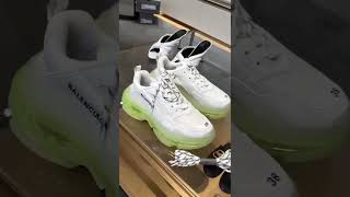 BALENCIAGA MENS TRIPLE S CLEAR SOLE SNEAKER IN GREEN 541624W2FR19073 wwwroseluxcom [upl. by Enamrahs761]