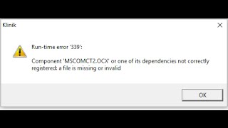 fix error vb mscomct2 ocx missing on windows 10 [upl. by Infield48]