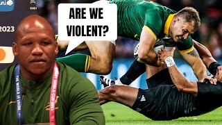 Springboks respond to accusations they are violent  Bongi Mbonambi amp Cobus Reinach Presser [upl. by Eibber]