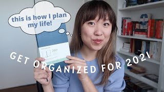 HOW TO STAY ORGANIZED amp PRODUCTIVE IN 2021  Setting up my new moleskin planner [upl. by Keelby977]