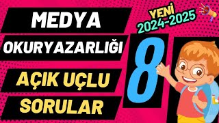 8 Sınıf Medya Okuryazarlığı Dersi 1 Dönem 1 Yazılı Açık Uçlu Soruları ve Cevapları 2025 YENİ [upl. by Longtin]