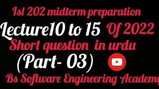 isl 202 midterm preparation  midterm preparation of isl202 lecture 10 to 15 [upl. by Marin]