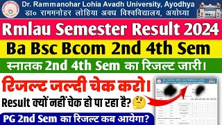 Rmlau Ba Bsc Bcom 2nd 4th Semester Result 2024 Rmlau Ba 2nd Semester Result 2024 Rmlau Result 2024 [upl. by Llereg577]