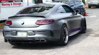 AMG C63S GETS WELD RIMS TOYO RR RADIALS  PURE TURBOS  TUNING [upl. by Sulokcin]