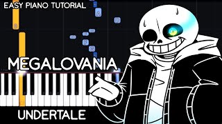 Undertale  Megalovania Easy Piano Tutorial [upl. by Aicenet]