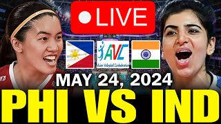 PHILIPPINES VS INDIA 🔴LIVE NOW  MAY 24 2024  AVC CHALLENGE CUP 2024 avclive2024 [upl. by Noirred]