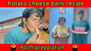 FOOD VLOG 🎉🥳 Potato cheese balls recipe 🍟 🎉 POTATO 🥔 💯 anitha 💖💋💯 Aarthi preparation [upl. by Hugibert]