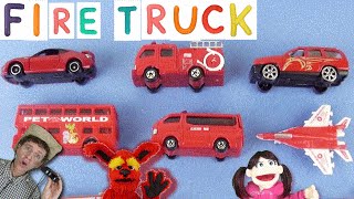 Learning Red Color with Cars Trucks  FIRE TRUCK First Words 10  Learn English Matt VS Truck [upl. by Roumell]