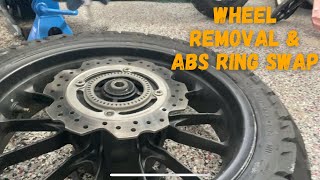 Back to the shop How to remove the rear wheel on CB500X and change the ABS ring2020 model [upl. by Leahcim]