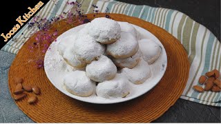 Greek Almond Cookies Kourabiedes Recipe [upl. by Vickie]