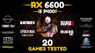 Rx 6600  i5 9400f  Test in 20 Games will it bottleneck [upl. by Blatman422]