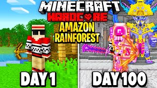 I Survived 100 Days in the AMAZON RAINFOREST on Hardcore Minecraft Heres What Happened [upl. by Cj]