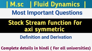 Stokes stream function fluid dynamics  streamline line in an any axi symmetric fluid dynamics [upl. by Zelma]