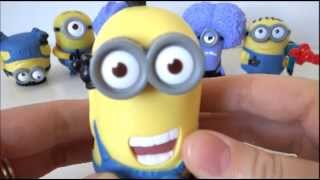 2015 MINIONS MOVIE EXCLUSIVE COLLECTION CANDY TOYS VIDEO REVIEW [upl. by Aikenahs]