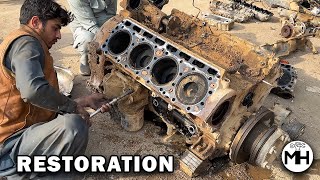 V8 Engine Restoration in 500  How to Rebuild Destroyed Engine with Basic Tools [upl. by Chauncey]