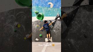 One finger hold on a V2V4 bouldering climbing rockclimbing sportclimbing climb shorts [upl. by Anaehr]