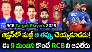 RCB Target Players 2025 Auction Telugu  IPL 2025 RCB Mega Auction Strategy  GBB Cricket [upl. by Aihsital]