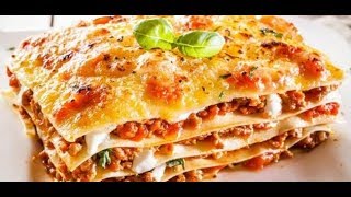 وصفة لازانيا سهلة سريعة 👌✔️طريقة عمل اللازانيا باللحم المفروم والبشاميل👌✔️recettes de lasagne [upl. by Chen]