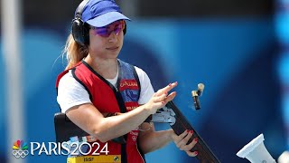 Francisca Crovetto bests Amber Rutter in a SHOOTOFF for skeet glory  Paris Olympics  NBC Sports [upl. by Eelessej376]