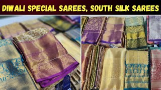 DIWALI SPECIAL SAREES  SOUTH SILK SAREES pattusareesonlineshoppingwithprice viralvideo [upl. by Salema]