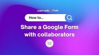 How to share a Google Form with collaborators [upl. by Rigdon]