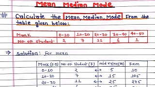 Statistics  Mean Median amp Mode for a grouped frequency data  Continuous series  Arya Anjum [upl. by Cedell98]