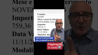 PAGAMENTI IN CORSO 👉NASPI youtube letstalk youtubeshorts perte letstalk826 [upl. by Llejk527]