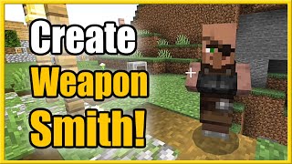 How to Make a Weaponsmith Villager in Minecraft Fast Tutorial [upl. by Anomar994]