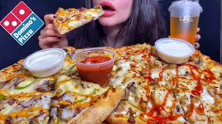 ASMR DOMINO’S CHEESE BURST PIZZA MUKBANG  EATING SOUNDS [upl. by Grassi]