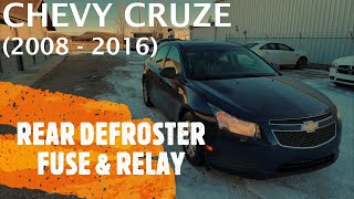 Chevrolet Cruze  REAR WINDOW DEFROSTER FUSE AND RELAY LOCATION 2008  2016 [upl. by Zales]