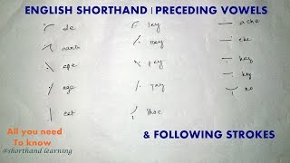 Preceding Vowels amp Following Strokes  Shorthand Learning [upl. by Ylro]