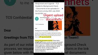 TCS urgent document uploads after OFFER LETTER tcs tcspattern tseries [upl. by Barnett]