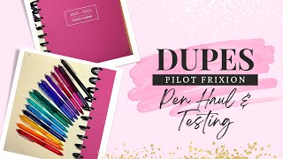 Pen Haul  Pilot Frixion Dupes  Pen Test [upl. by Aicercul726]