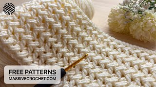 SIMPLE Crochet Pattern for Beginners 🥰 GORGEOUS Crochet Stitch for Scarf Sweater amp Blanket [upl. by Elleiad745]